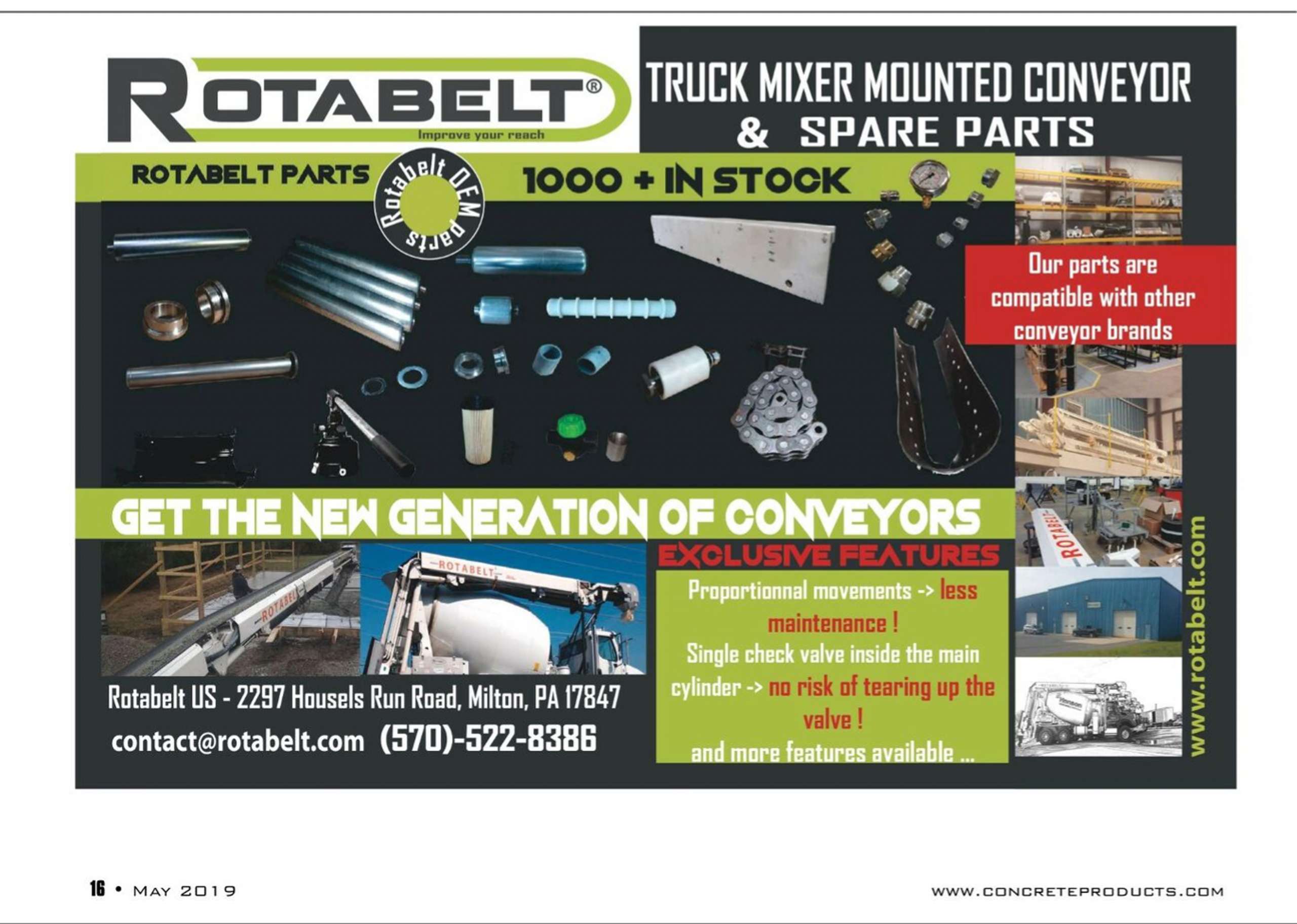Parts Ad in concrete products May 2019