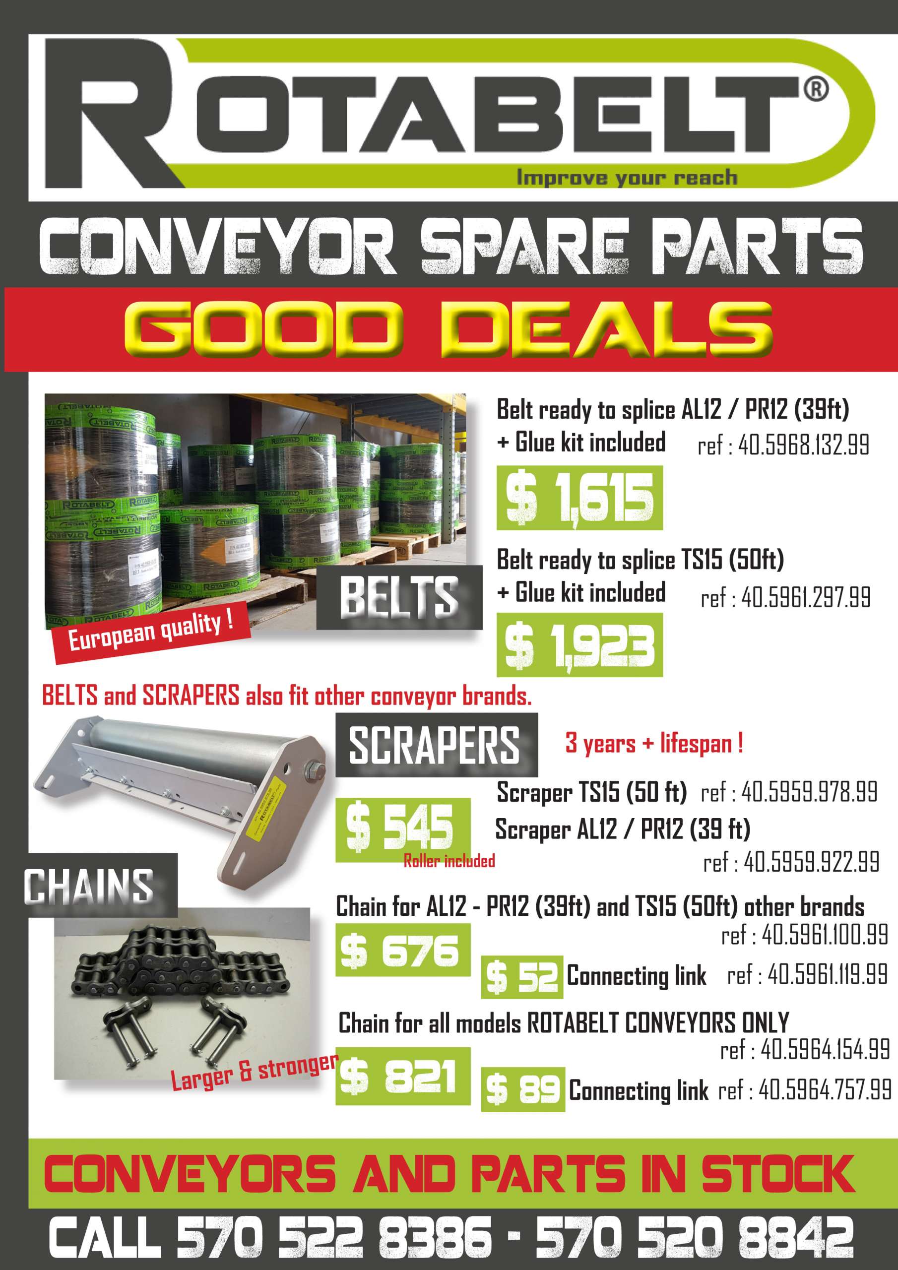 Spare parts mailing with really good deals available